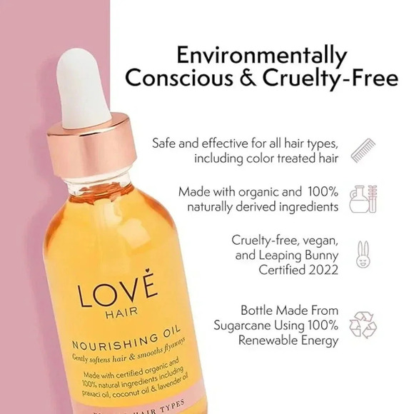 LOVE Hair Oil,‎ All Natural, Paraben & Sulfate Free, Vegan, 2oz - Picture 5 of 6